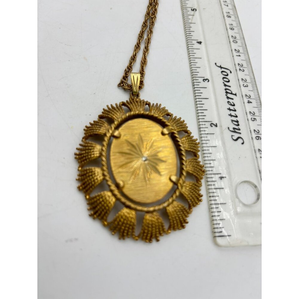 1970s Rhinestone Pendant Necklace by Angelique-NOS MCM RARE G - Picture 5 of 7